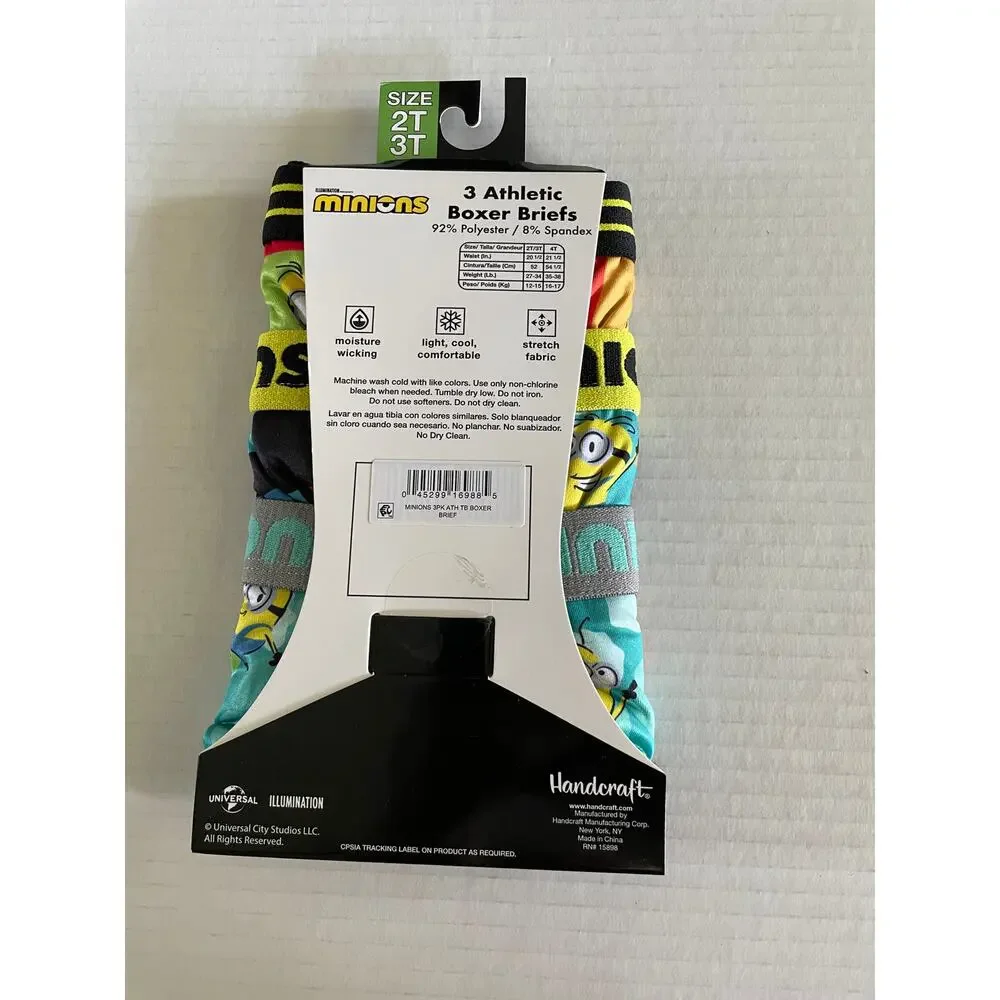 Minions 3 pack briefs underwear size 2T 3T NWT
